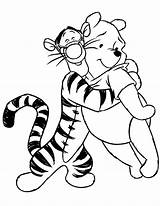 Clipart Hug Coloring Pooh Hugging Library Winnie Pages sketch template