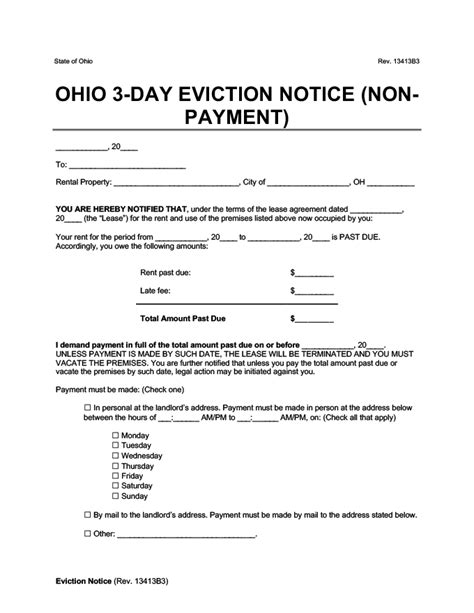 printable  day eviction notice ohio
