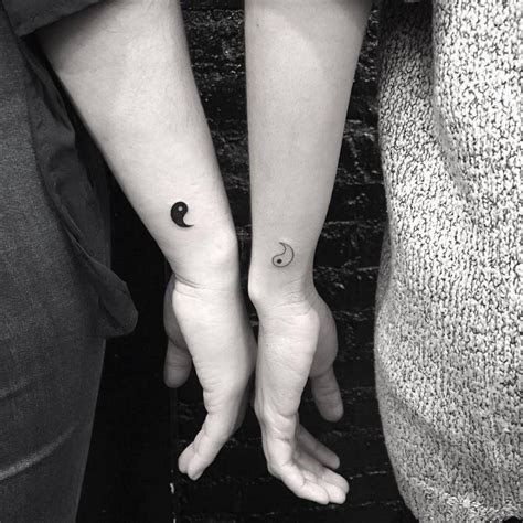 matching ying  tattoo couple wrist tattoos matching tattoos friend tattoos