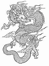Dragon Coloring Japanese Tattoo Adult Chinese Choose Board Asian Tattoos Print Traditional sketch template