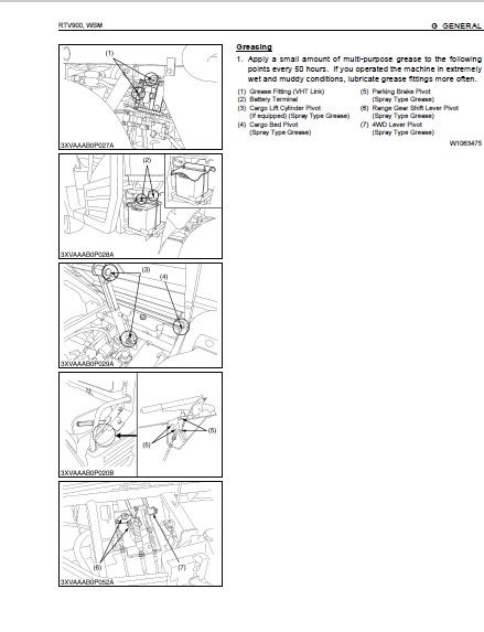 kubota rtv utility vehicle workshop manual