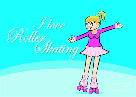 Blonde Girl Who Loves Roller Skating Digital Art By Daniel Ghioldi