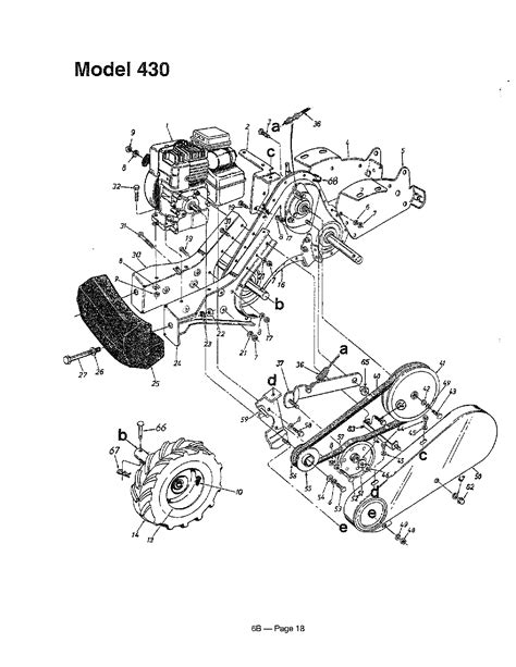 rear tine tiller page  diagram parts list  model  mtd parts tiller parts