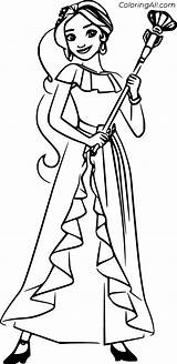 Elena Coloring Pages Avalor Princess sketch template