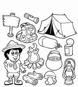 Camping Coloring Pages Scout Preschoolers Theme Drawing Girl Supplies Colouring Cookie Printable Color Hiking Family Getcolorings Worksheets Getdrawings Campfire Print sketch template