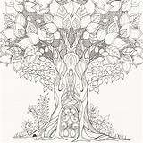 Forest Coloring Pages Enchanted Adult Trees Book Printable Drawing Colouring Adults Redwood Tree Whimsical Basford Getdrawings Getcolorings Background Clipart Johanna sketch template