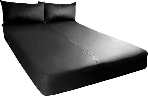 black king size rubber fitted sheet waterproof bed protector bedsheet