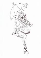 Draculaura Coloring Monster High Printable Pages Umbrella Sheet sketch template