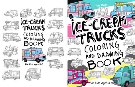 ice cream trucks coloring  drawing book