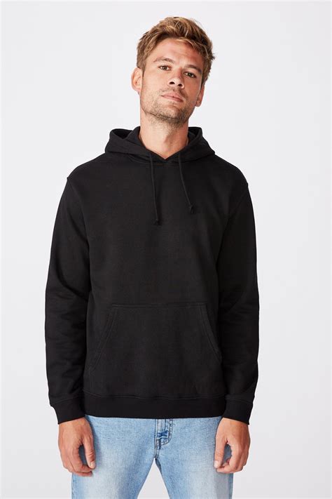 essential fleece pullover black cotton  hoodies sweats superbalistcom