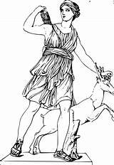 Romanos Dioses Artemis Diosa Mitologia sketch template