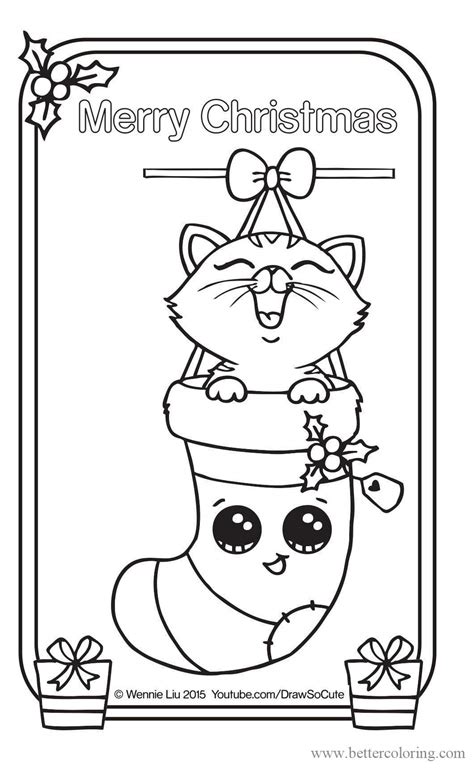 printable christmas cat coloring pages