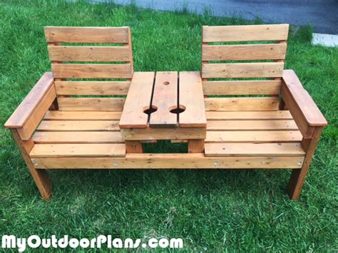 diy rustic double chair bench myoutdoorplans