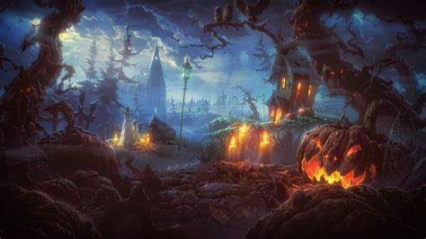 wallpaper digital art photoshop night spooky halloween terror