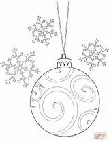 Coloring Christmas Pages Snowflakes Bulb Printable Drawing sketch template