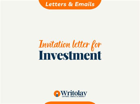 investment invitation letter  templates writolay