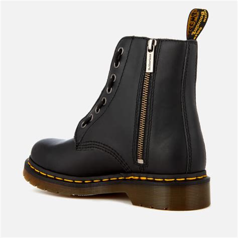 dr martens womens  pascal front zip arcadia leather  eye boots black  uk delivery