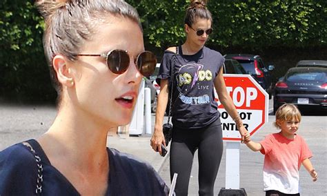 alessandra ambrosio and son noah do a spot of shopping daily mail online