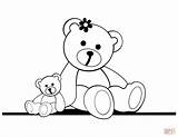 Teddy Coloring Pages Bear Bears sketch template