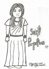 Coloring Perpetua Pages Saint St Catholic Felicity Paper Paperdali Saints Dali Sacagawea March sketch template