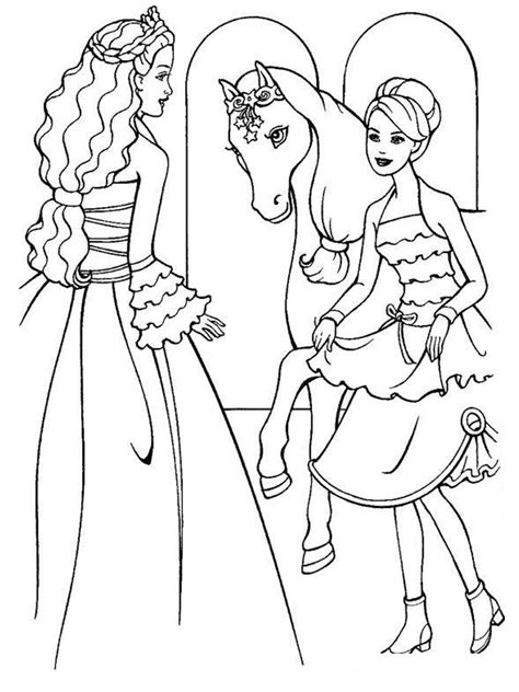 barbie horse coloring pages  large images