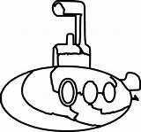 Submarine Coloring Clker Clip Large sketch template