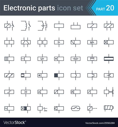 relays  electromagnets electrical symbols vector image