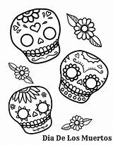 Dead Coloring Pages Printable Skulls Skull Muertos Los Dia Sheets Sheet Kids Simple Colouring Easy sketch template