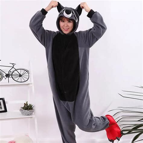 kigurumi adult cartoon animal gray raccoon onesie unisex onesie pajamas cosplay costumes