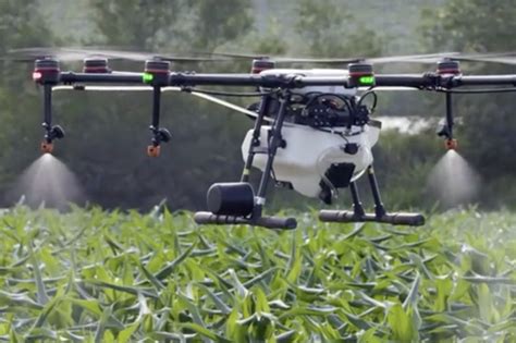 video dji designed  agriculture friendly drone  spray crops