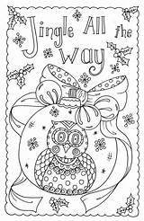 Christmas Cards Owl Color Coloring Pages Card Own Colouring Adult Etsy Printable Print Artist Sold Book Drawing Create sketch template