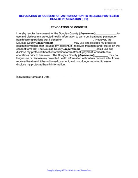 revocation  consent  authorization  release personal information