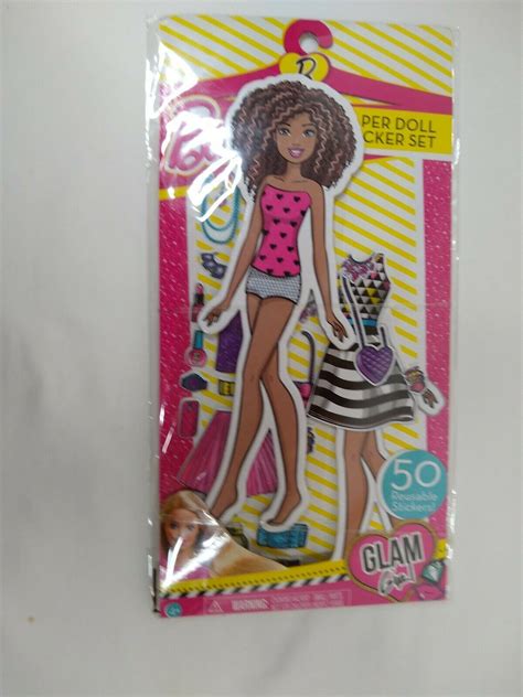 barbie paper doll sticker set glam girl ages    barbie paper