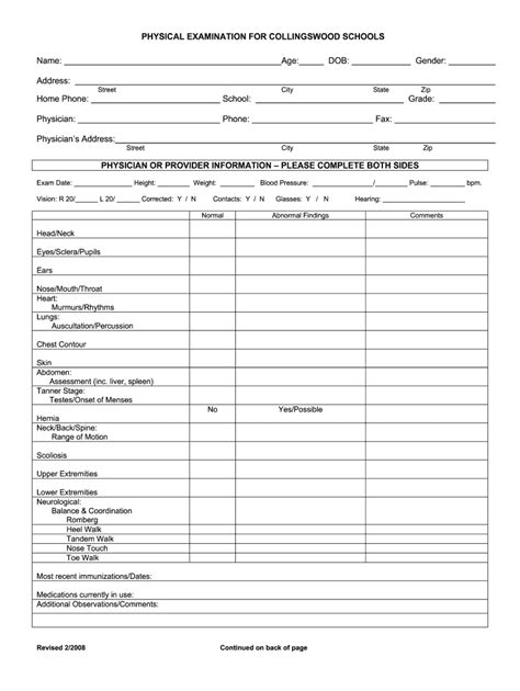 printable basic physical exam    form fill   sign