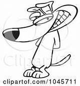 Sneaky Royalty Clip Grinning Outline Dog Cartoon sketch template
