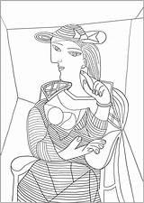 Picasso Colorare Disegni Obra Opera Opere Therese Kunstwerk Adulti Malbuch Erwachsene Justcolor Cubismo Nel Retrato sketch template