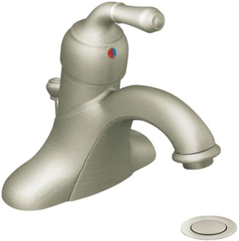 moen monticello bn brushed nickel  single lever handle centerset faucet  pop