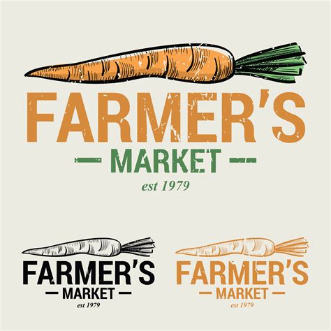 carrot farmers market logo  vector art  vecteezy