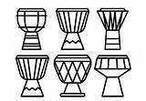 Djembe Vector Icons Edit sketch template