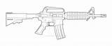 Colt Armas Carbine M4 Commando Lineart Rifle M733 Pistola Blueprints Stencils Mk18 Lapiz Lápiz Linseed Tatto sketch template