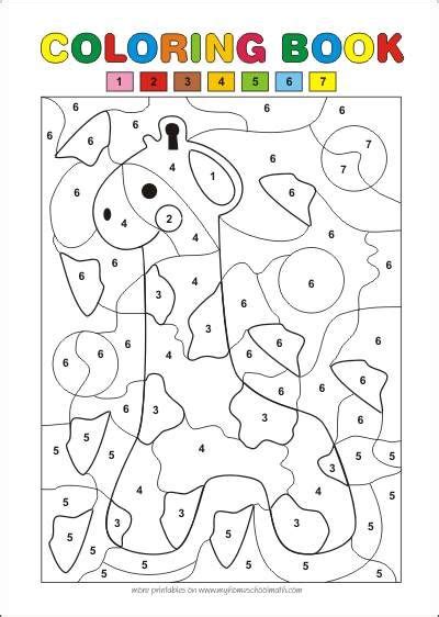 color  numbers  printable pages  kids color activities