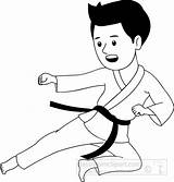 Karate Clipart Boy Clip Practicing Sports Cartoon Clipartix Playing Outline Graphics Handball Transparent Girl Background Classroomclipart Library sketch template