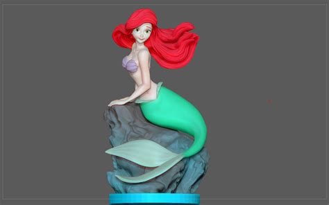 Ariel Little Mermaid Disney Animation Character Statue 3d Model 3d