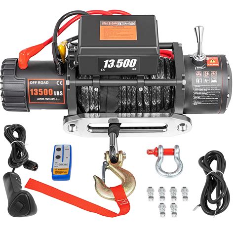 buy vevor electric winch 13500lb 6125kg electric winch recovery 12v