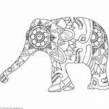 Coloring Elephant Pages Zentangle Getdrawings sketch template