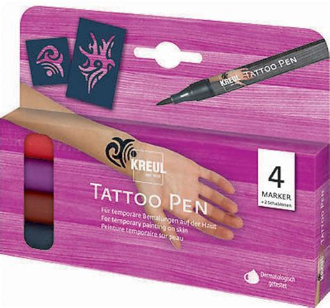 bolcom tattoo set met  pennen en  sjablonen