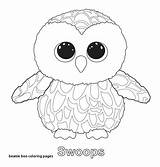Ty Coloring Beanie Pages Boo Swoops Boos Printable Stuffed Slush Owl Penguin Print Babies King Color Animal Baby Colouring Party sketch template