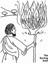 Bush Burning Moses Coloring Getdrawings sketch template