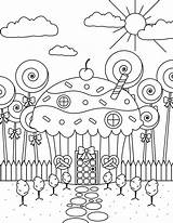 Coloring Candy House Pages Printable Christmas Colouring Museprintables Adult Kids sketch template