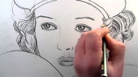 draw  female face side view youtube